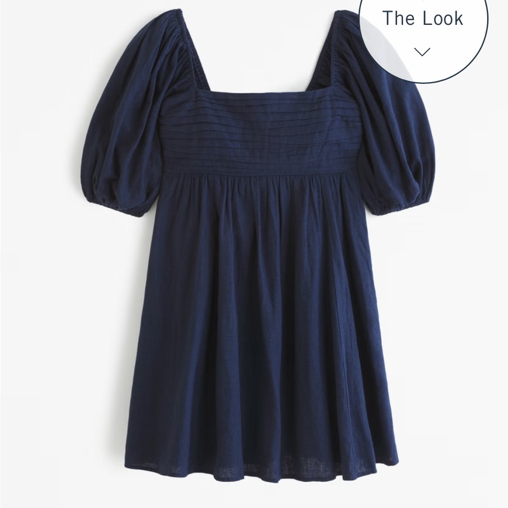 BRAND NEW W TAGS Abercrombie & Fitch Emerson Linen Blend Puff Sleeve Mini Dress